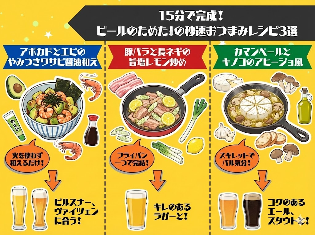 まずはコレから！15分で完成するビールのための秒速おつまみレシピ3選