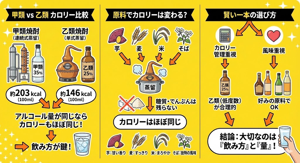 焼酎の種類でカロリーは変わる？賢い一本を選ぶための知識