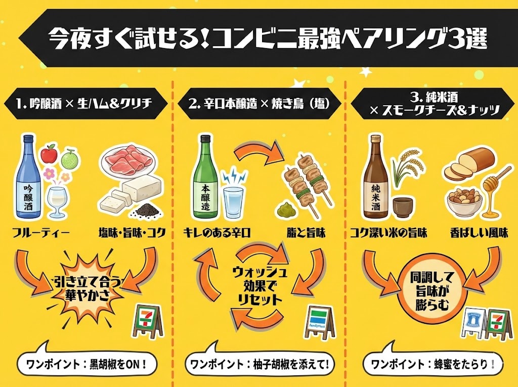 結論から解説!今夜すぐ試せるコンビニ最強ペアリング3選
