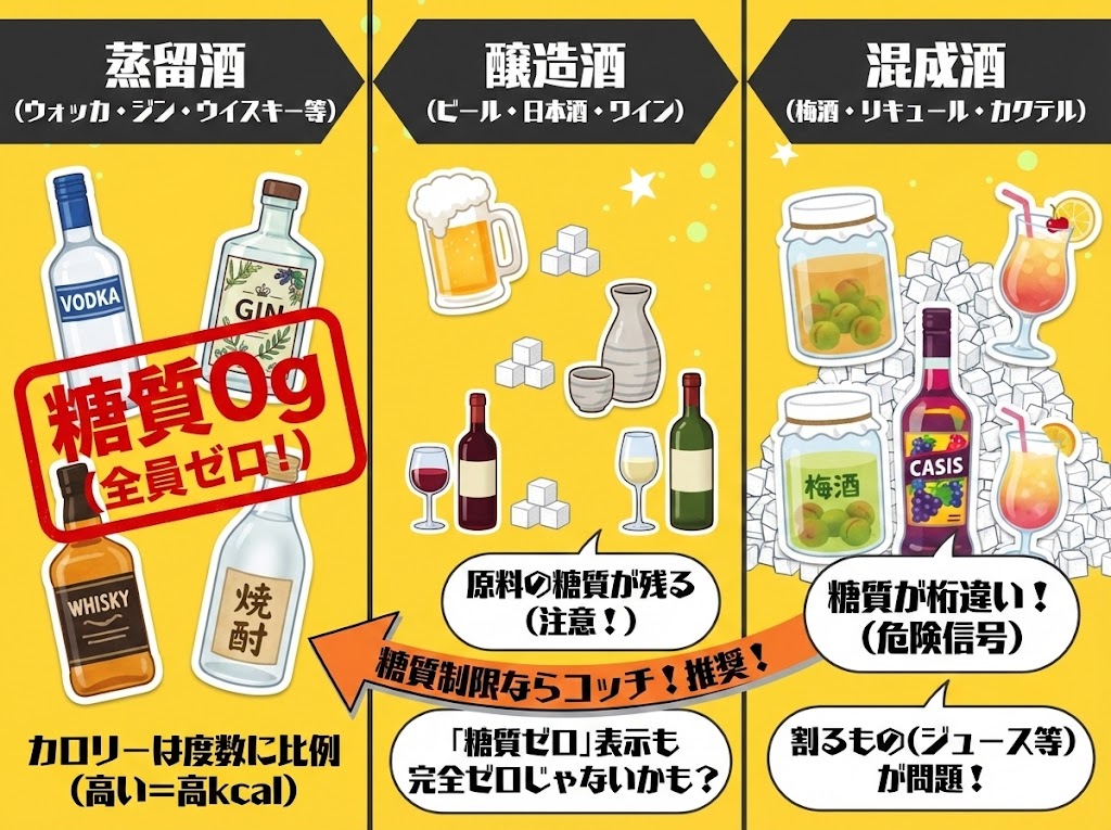 【徹底比較】ウォッカと他のお酒 糖質・カロリー一覧