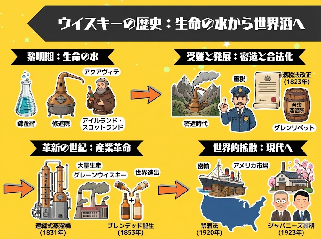 世界史と歩むウイスキー誕生から現代までの軌跡