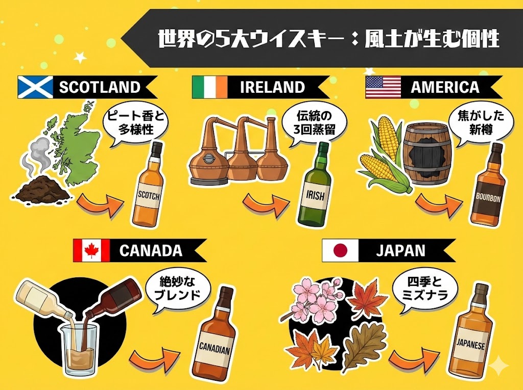 風土と歴史が織りなす世界のウイスキー産地とその個性