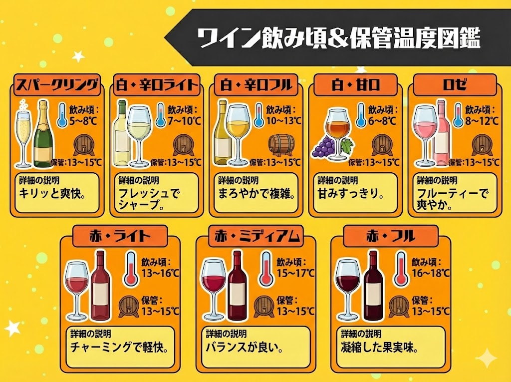 【結論】ワインの美味しさは温度で決まる！タイプ別最適温度一覧