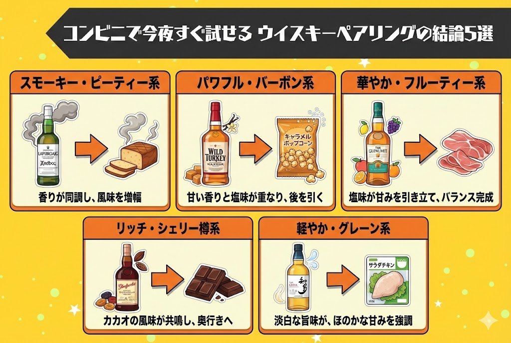 コンビニで今夜すぐ試せる ウイスキーペアリングの結論5選