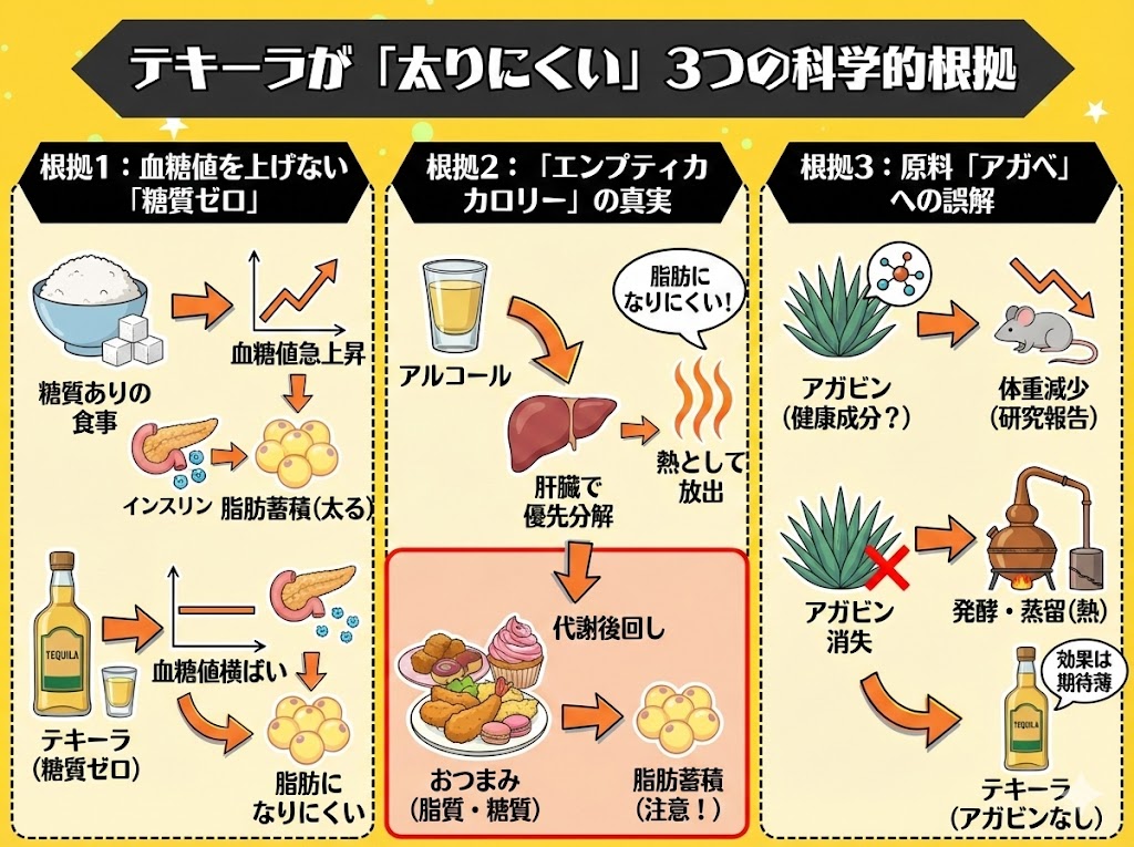 テキーラは太る？「太りにくい」と言われる3つの科学的根拠
