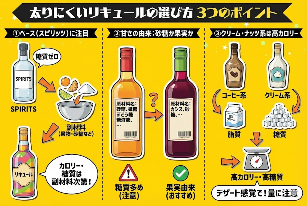 カロリー・糖質で見る 太りにくいリキュールの選び方 3つのポイント