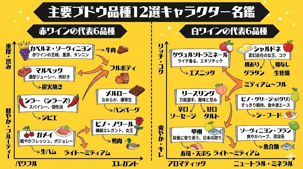 これだけは押さえたい！主要ブドウ品種12選キャラクター名鑑