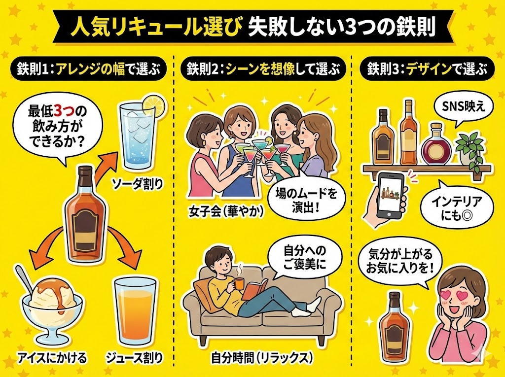 人気リキュール選びで失敗しないための3つの鉄則