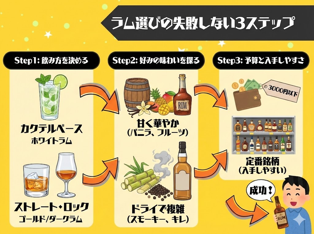 あなたの目的から探す！ラム選びの失敗しない3ステップ