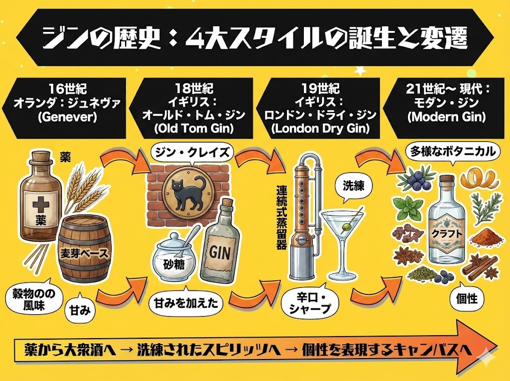 ジンの歴史を理解する鍵｜4大スタイルの誕生と変遷
