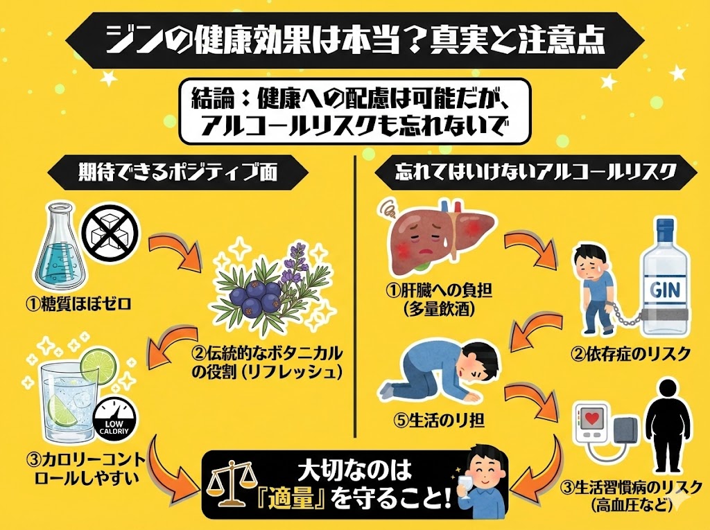 結論｜ジンの健康効果は本当？真実と注意点