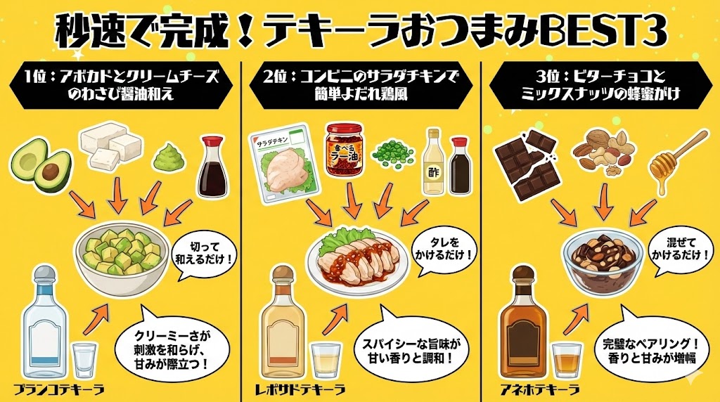 【結論】まずはコレ!秒速で完成するテキーラおつまみBEST3