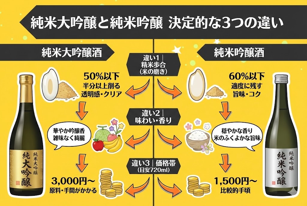 純米大吟醸と純米吟醸！決定的な3つの違いを比較