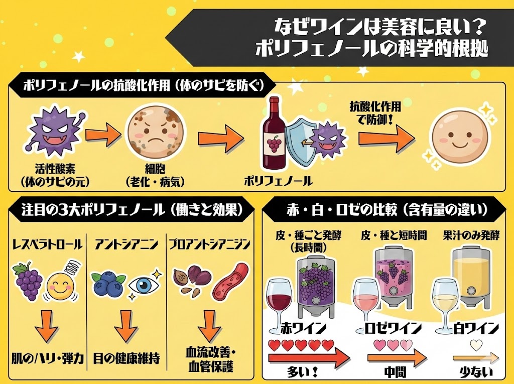 なぜワインは美容に良い?ポリフェノールの科学的根拠