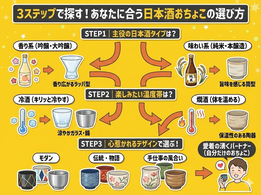 3ステップで探す！あなたに合う日本酒おちょこの選び方
