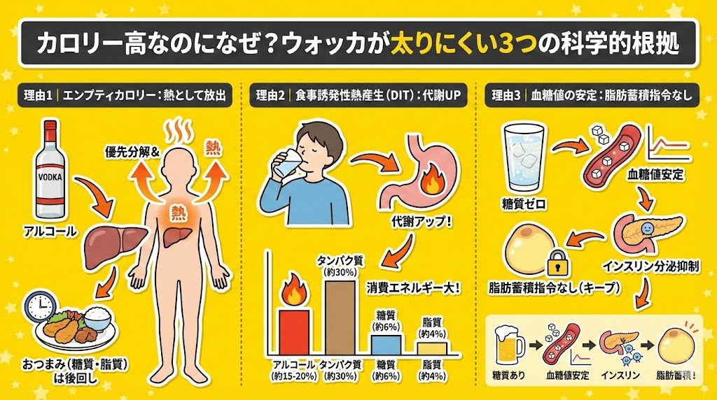 カロリーが高いのになぜ？ウォッカが太りにくいと言われる3つの科学的根拠