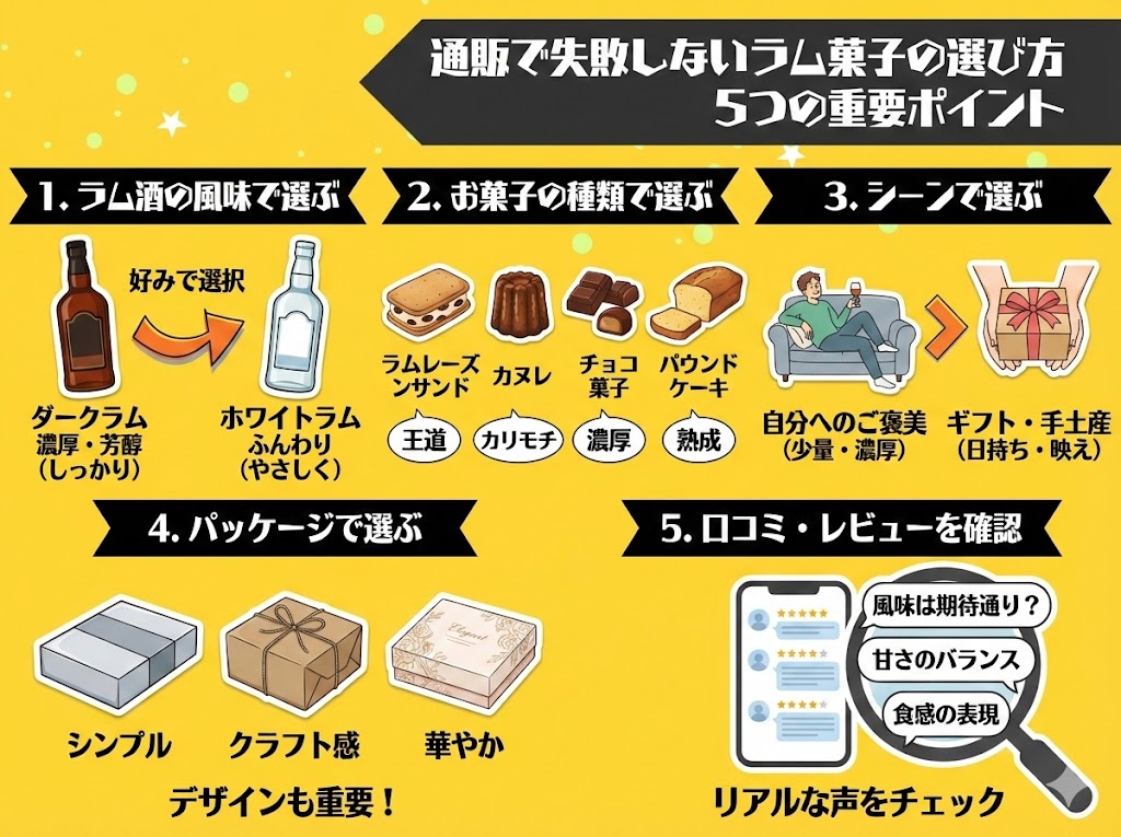 通販で失敗しないラム菓子の選び方 5つの重要ポイント