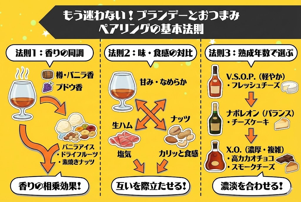 もう迷わない!ブランデーとおつまみ 失敗しないペアリングの基本法則