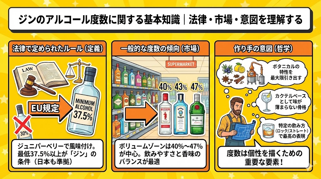 ジンのアルコール度数に関する基本知識