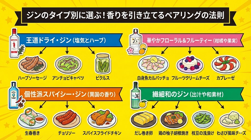 ジンのタイプ別に選ぶ！香りを引き立てるペアリングの法則