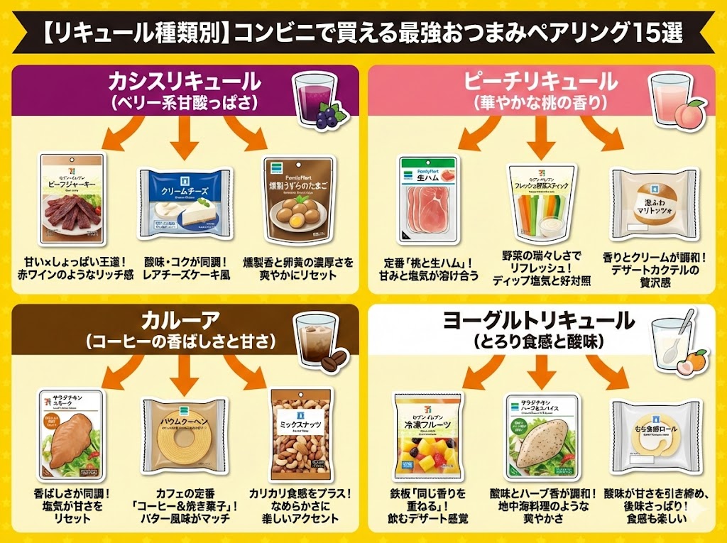【リキュール種類別】コンビニで買える最強おつまみペアリング15選
