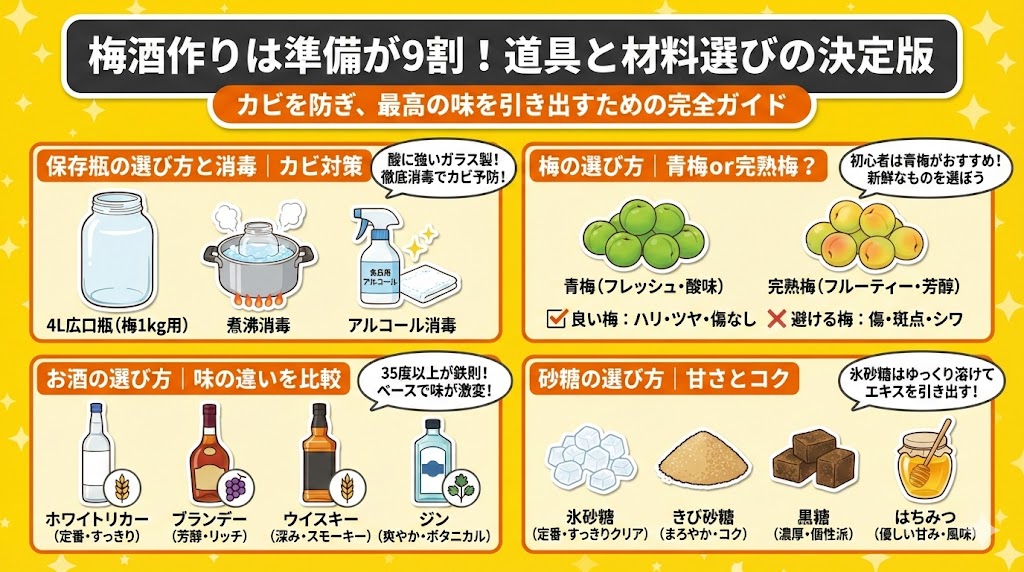 梅酒作りは準備が9割！道具と材料選びの決定版