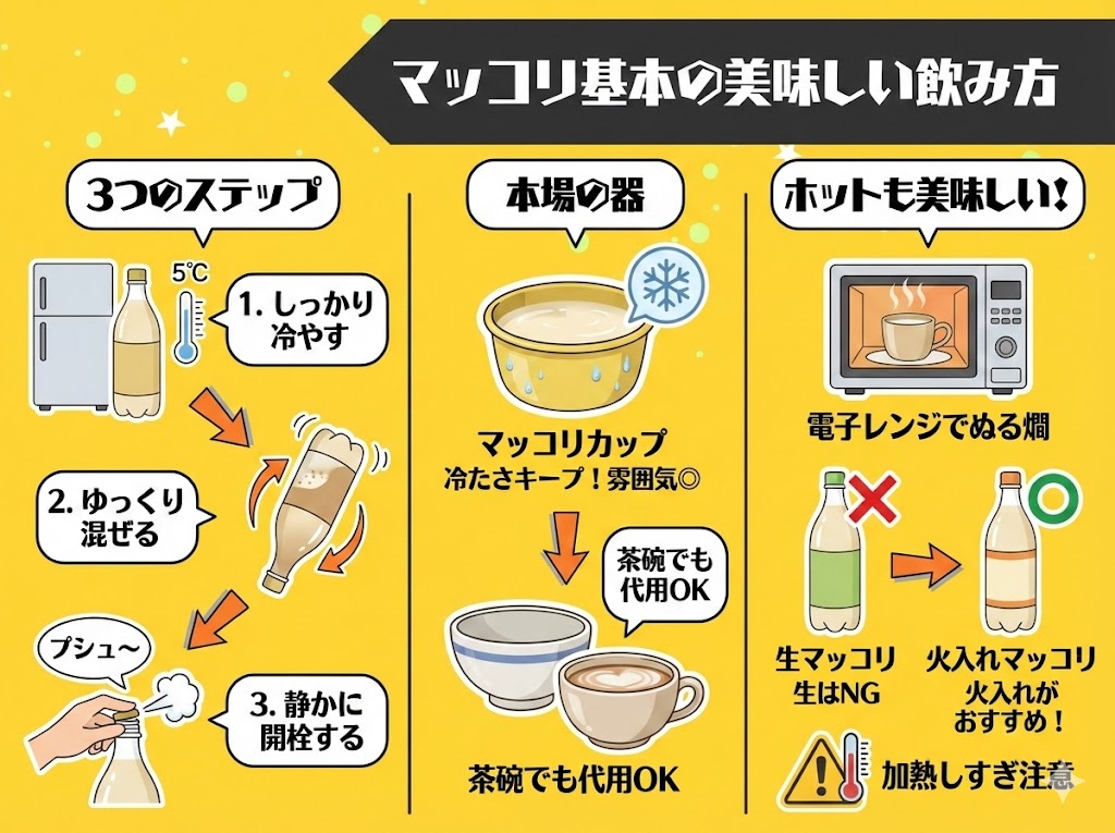 マッコリ本来の味を楽しむ！基本の美味しい飲み方パーフェクトガイド