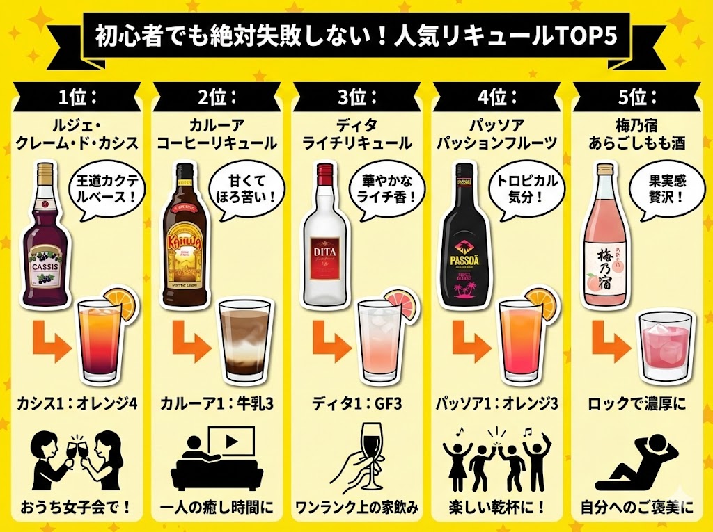 まずはコレ!初心者でも絶対失敗しない人気リキュールTOP5