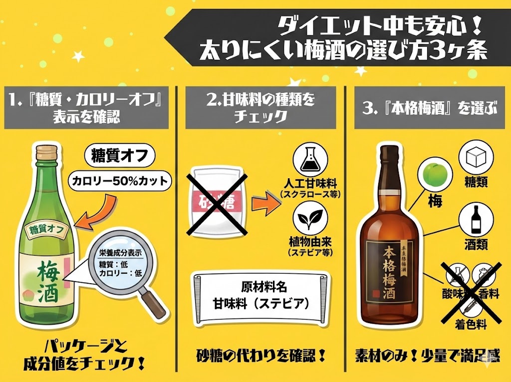 ダイエット中でも安心!太りにくい梅酒の選び方3つのポイント