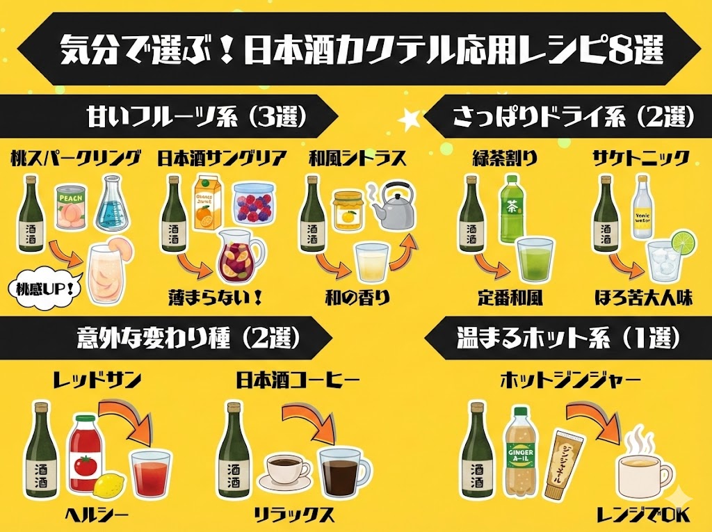 気分で選ぶテイスト別 日本酒カクテル応用レシピ8選