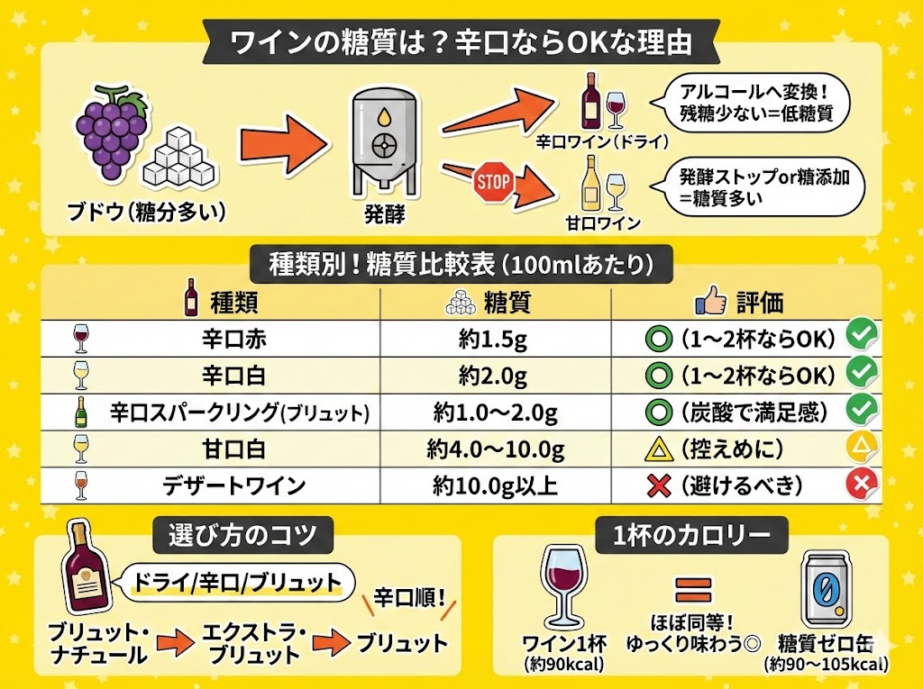 【ワイン】糖質制限中でも楽しめる低糖質ワインの選び方