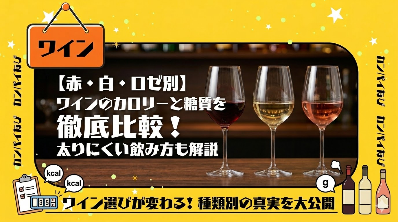 【赤・白・ロゼ別】ワインのカロリーと糖質を徹底比較！太りにくい飲み方も解説