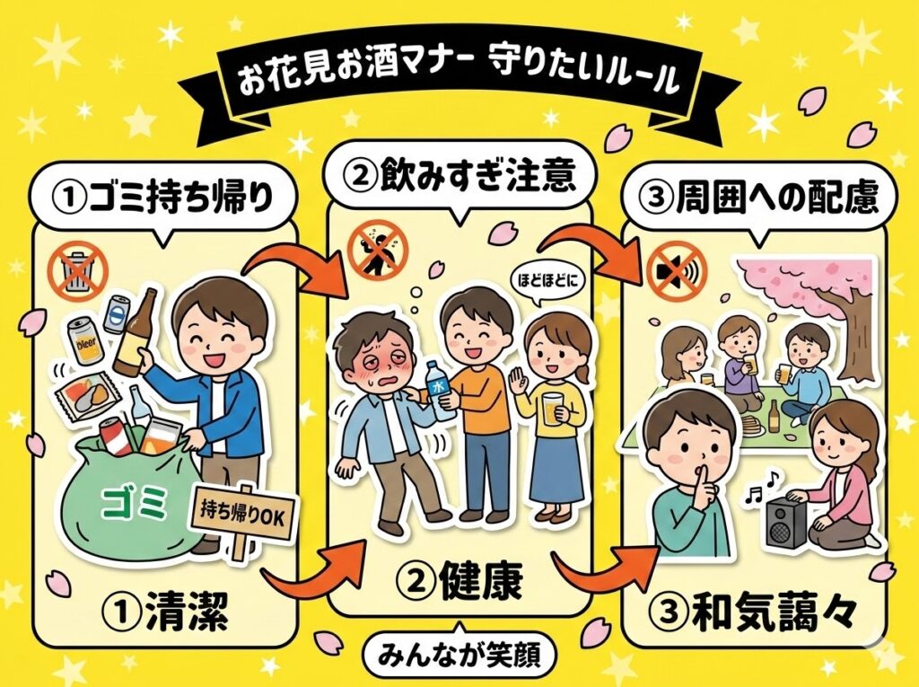 お花見のお酒マナー｜楽しく飲むために守りたいルール