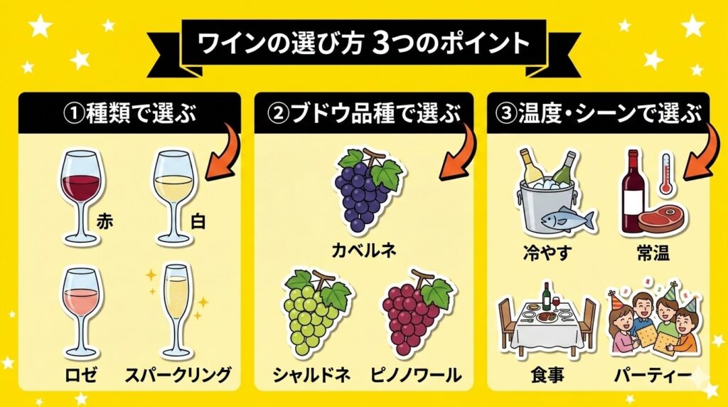 ワインの選び方 3つのポイント