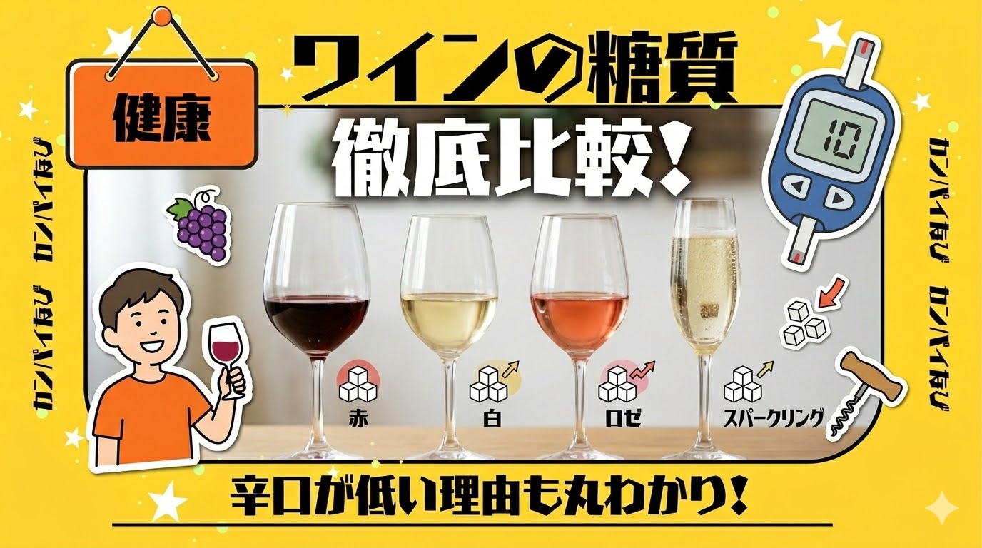 ワインの糖質を赤・白・ロゼ・スパークリング別に徹底比較！辛口が低糖質な理由も解説