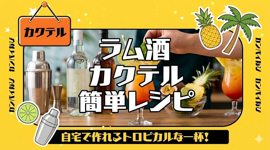 ラム酒カクテルの簡単レシピ!自宅で作れるトロピカルな一杯を紹介