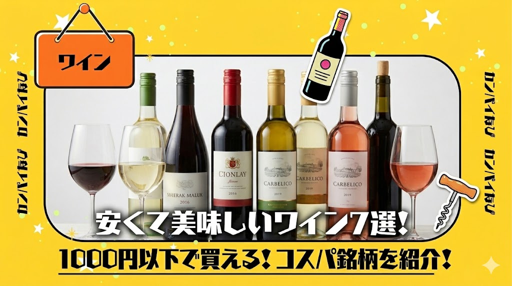 安くて美味しいワイン7選！1000円以下で買えるコスパ銘柄を紹介