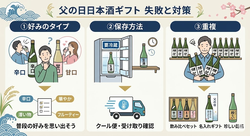 父の日の日本酒ギフトでよくある失敗と対策