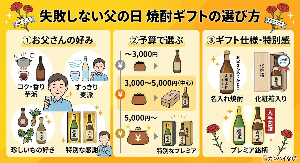 失敗しない父の日 焼酎ギフトの選び方