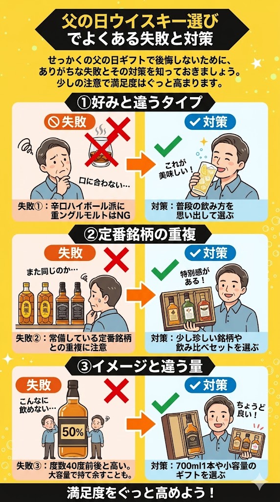 父の日のウイスキー選びでよくある失敗と対策